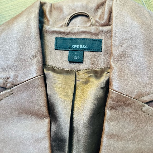 Express Vintage Leather Blazer - Picture 10 of 13
